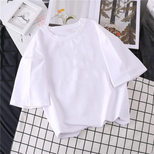 Women Vintage doodle  Oversized Short Sleeve Shirt Man Summer Hip Hop T-shirt Streetwear Lady Clothes Loose Letter Printing Top - Image 8