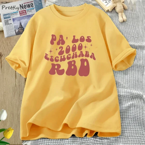 Rebelde Tshirt 2000's Escuchaba RBD T-Shirt Un Verano Sin Ti T Shirt Graphic Tee Trendy Clothes Streetwear Tops Cotton Oneck Top - Image 13