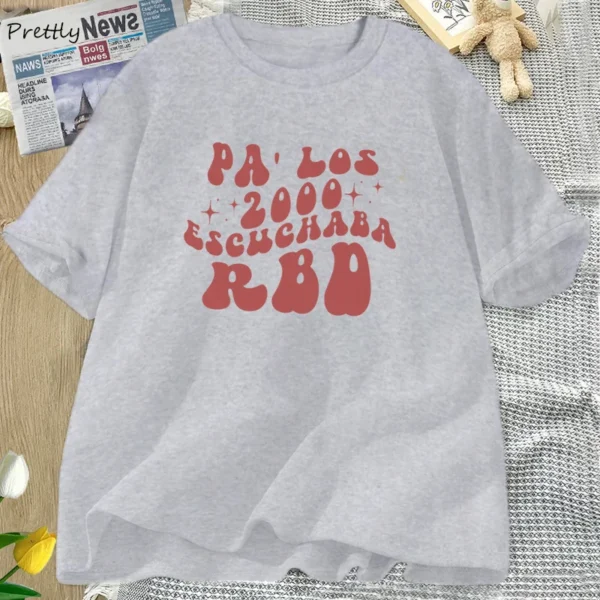 Rebelde Tshirt 2000's Escuchaba RBD T-Shirt Un Verano Sin Ti T Shirt Graphic Tee Trendy Clothes Streetwear Tops Cotton Oneck Top - Image 9