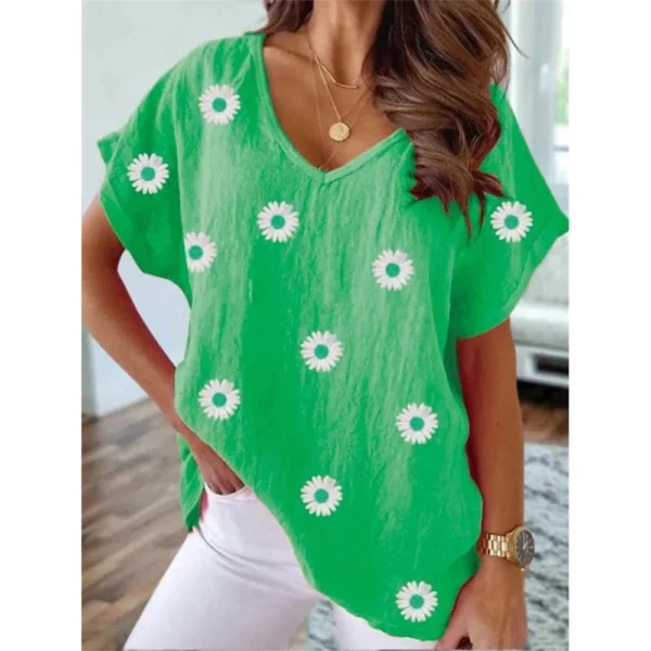 3d Women's T-shirts V Neck Summer Short Sleeve Tops Tees Feather Graphics Ladies Clothes Oversized Female Fashion Y2k Streetwear - Image 38