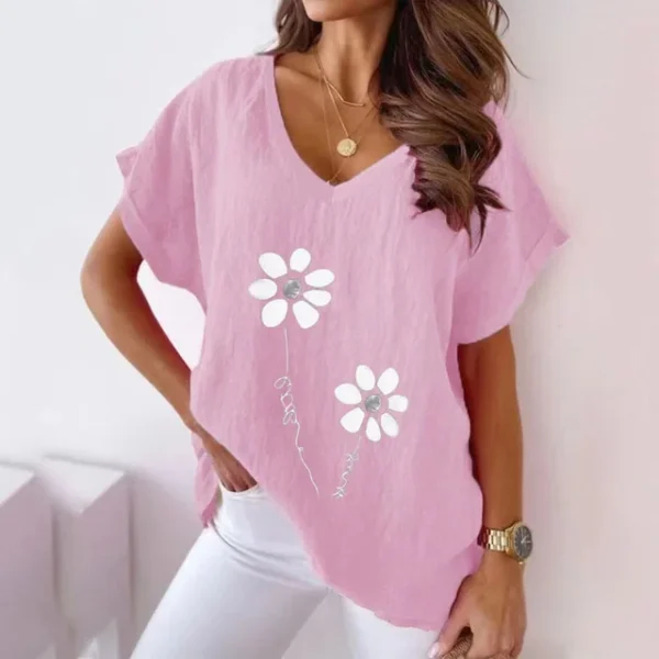 3d Women's T-shirts V Neck Summer Short Sleeve Tops Tees Feather Graphics Ladies Clothes Oversized Female Fashion Y2k Streetwear - Image 31