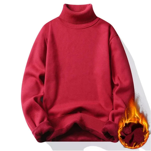 Autumn Winter Men's Turtleneck Sweater Men's Knitting Pullovers Rollneck Knitted Sweater Warm Men Jumper Slim Fit Casual Sweater - Image 11