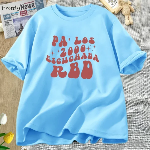Rebelde Tshirt 2000's Escuchaba RBD T-Shirt Un Verano Sin Ti T Shirt Graphic Tee Trendy Clothes Streetwear Tops Cotton Oneck Top - Image 8