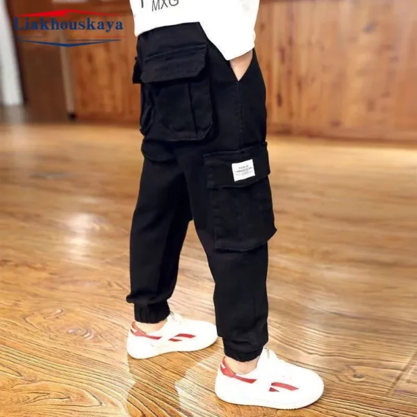 Boys Cargo Pants Casual  Winter Spring Thick Cotton Boys Trousers Kids Sport Pants Teenage Children Clothes For 110-160cm
