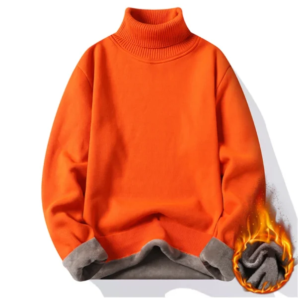 Autumn Winter Men's Turtleneck Sweater Men's Knitting Pullovers Rollneck Knitted Sweater Warm Men Jumper Slim Fit Casual Sweater - Image 3
