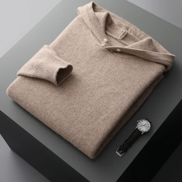 Men's sweater 100% pure wool knitted pullover autumn and winter thickened cashmere sweater casual knitted loose men's tops - Image 10