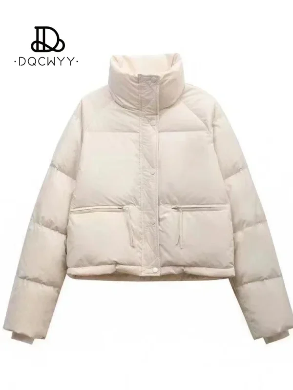 Women's Jacket 2023 New in Cotton-padded Clothes Short Korean Fashion Stand Collar Thicken Bread Jacket Women Coat Tops Winter - Image 9