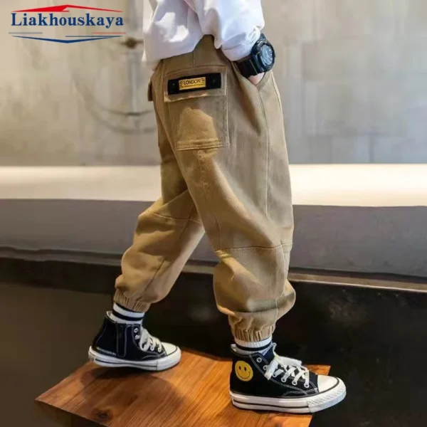 Boys Cargo Pants Casual  Winter Spring Thick Cotton Boys Trousers Kids Sport Pants Teenage Children Clothes For 110-160cm - Image 19