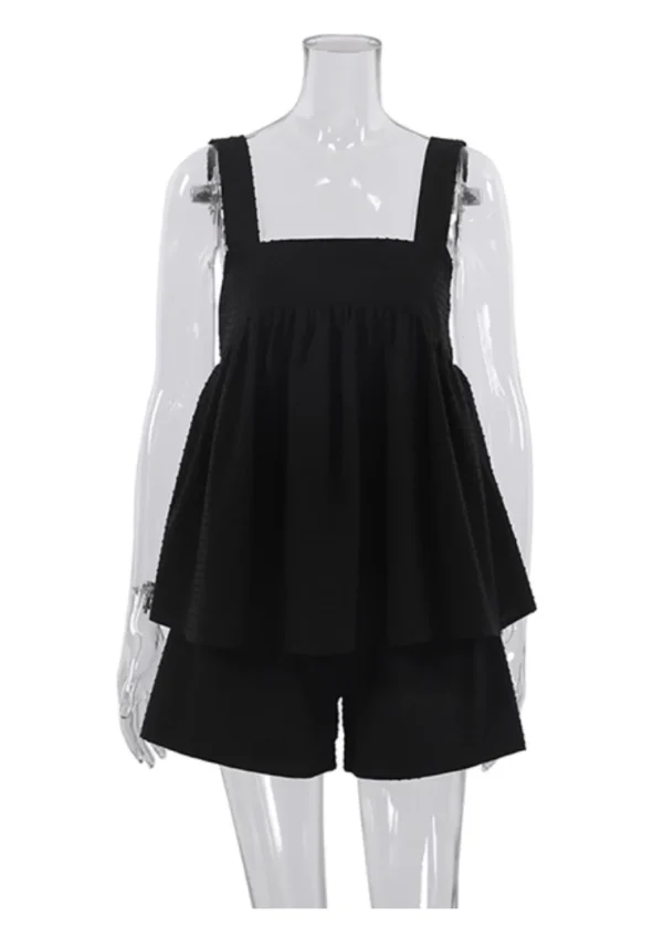 Restve Casual Pajamas Womens Cotton 2 Piece Set White Tank Top Sleeveless Loose Female Home Suits With Shorts Solid Autumn 2022 - Image 7