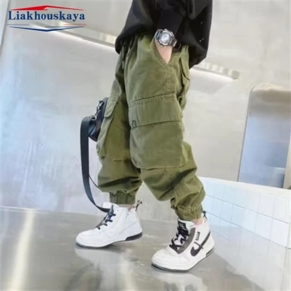Boys Cargo Pants Casual  Winter Spring Thick Cotton Boys Trousers Kids Sport Pants Teenage Children Clothes For 110-160cm - Image 14
