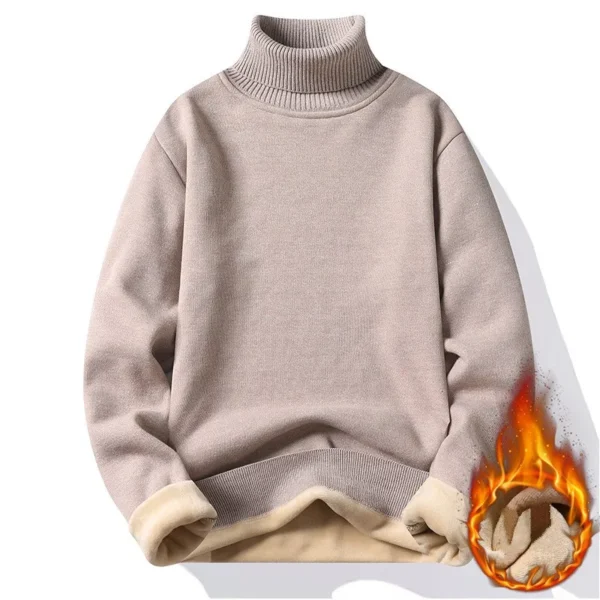 Autumn Winter Men's Turtleneck Sweater Men's Knitting Pullovers Rollneck Knitted Sweater Warm Men Jumper Slim Fit Casual Sweater - Image 8