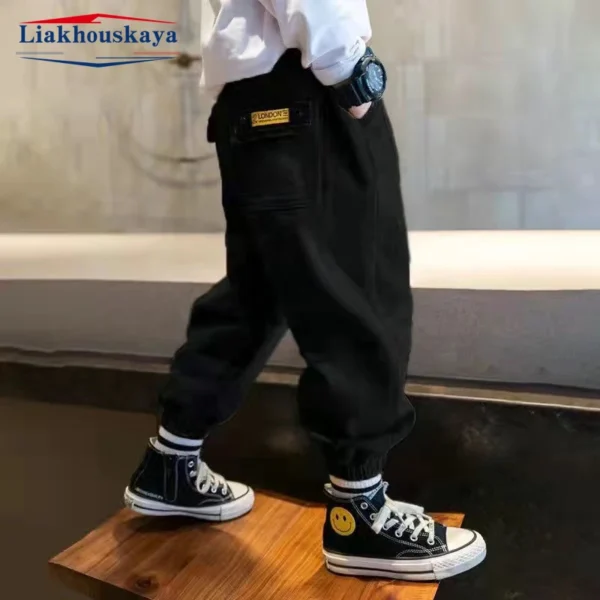 Boys Cargo Pants Casual  Winter Spring Thick Cotton Boys Trousers Kids Sport Pants Teenage Children Clothes For 110-160cm - Image 16