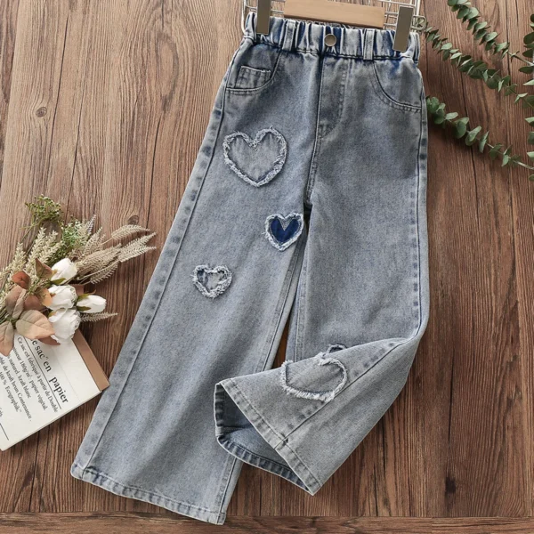 Kids Jeans for Girls Denim Trousers Children Wide Leg Pants Spring Autumn Baby Clothes Teenagers Costumes 4 6 7 8 10 12 13 Years - Image 7