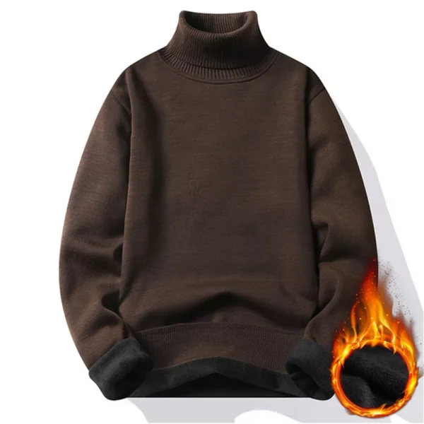 Autumn Winter Men's Turtleneck Sweater Men's Knitting Pullovers Rollneck Knitted Sweater Warm Men Jumper Slim Fit Casual Sweater - Image 9