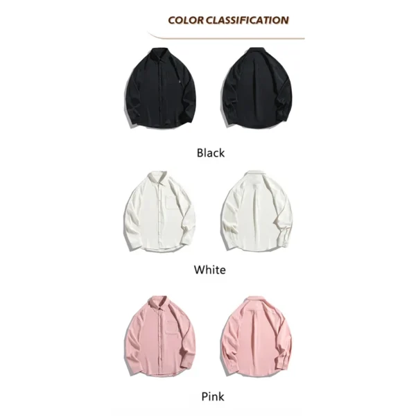 TFETTERS Brand Japan Shirts for Men 2024 Spring Summer Baggy Turn Down Collar Plain Shirt for Couples Minimalist Male Clothes - Image 4
