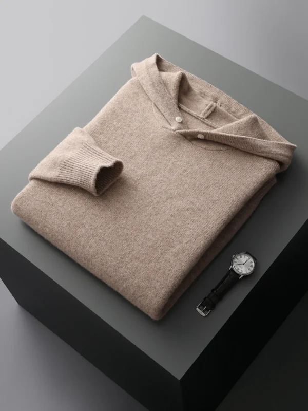 Men's sweater 100% pure wool knitted pullover autumn and winter thickened cashmere sweater casual knitted loose men's tops - Image 6