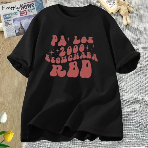Rebelde Tshirt 2000's Escuchaba RBD T-Shirt Un Verano Sin Ti T Shirt Graphic Tee Trendy Clothes Streetwear Tops Cotton Oneck Top - Image 2