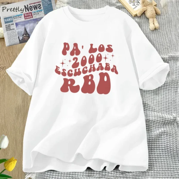 Rebelde Tshirt 2000's Escuchaba RBD T-Shirt Un Verano Sin Ti T Shirt Graphic Tee Trendy Clothes Streetwear Tops Cotton Oneck Top - Image 14