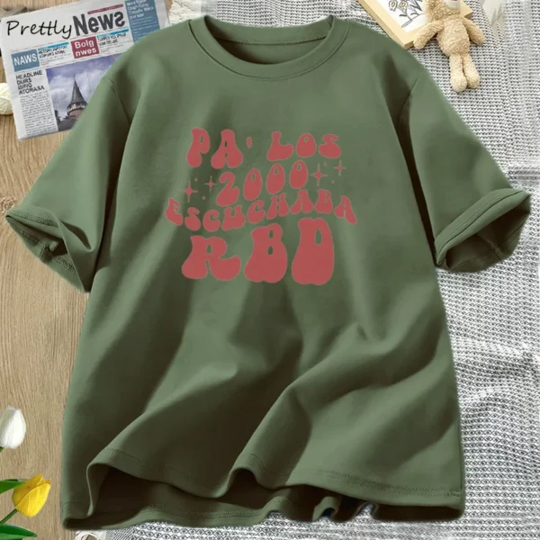 Rebelde Tshirt 2000's Escuchaba RBD T-Shirt Un Verano Sin Ti T Shirt Graphic Tee Trendy Clothes Streetwear Tops Cotton Oneck Top - Image 10
