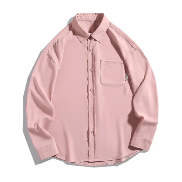 TFETTERS Brand Japan Shirts for Men 2024 Spring Summer Baggy Turn Down Collar Plain Shirt for Couples Minimalist Male Clothes - Image 6