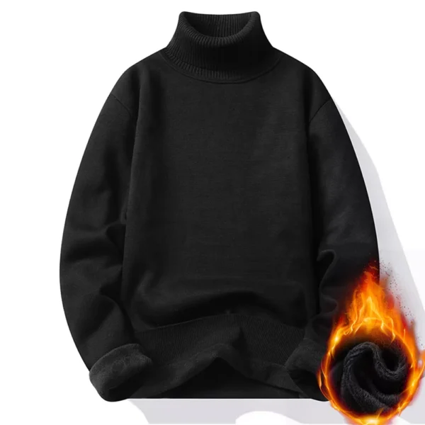 Autumn Winter Men's Turtleneck Sweater Men's Knitting Pullovers Rollneck Knitted Sweater Warm Men Jumper Slim Fit Casual Sweater - Image 7
