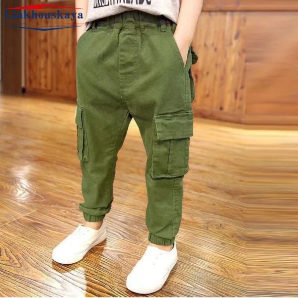 Boys Cargo Pants Casual  Winter Spring Thick Cotton Boys Trousers Kids Sport Pants Teenage Children Clothes For 110-160cm - Image 2