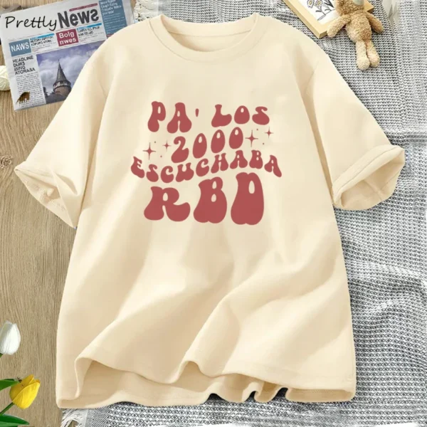 Rebelde Tshirt 2000's Escuchaba RBD T-Shirt Un Verano Sin Ti T Shirt Graphic Tee Trendy Clothes Streetwear Tops Cotton Oneck Top