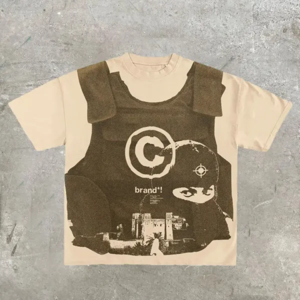 Harajuku Fashionable personality street graphic t shirt American y2k top oversized Couples streetwear goth shirts women clothes