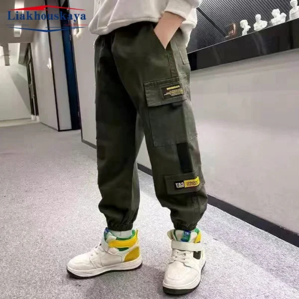 Boys Cargo Pants Casual  Winter Spring Thick Cotton Boys Trousers Kids Sport Pants Teenage Children Clothes For 110-160cm - Image 20