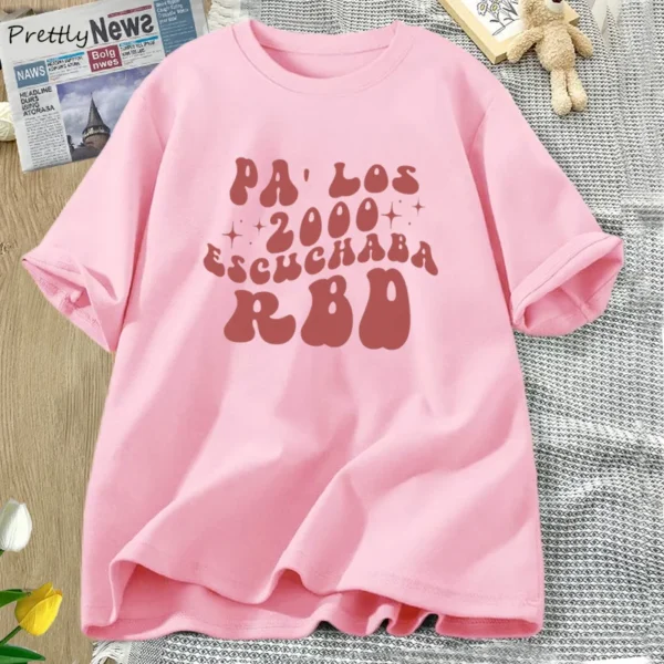Rebelde Tshirt 2000's Escuchaba RBD T-Shirt Un Verano Sin Ti T Shirt Graphic Tee Trendy Clothes Streetwear Tops Cotton Oneck Top - Image 3