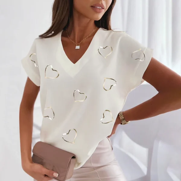 3d Women's T-shirts V Neck Summer Short Sleeve Tops Tees Feather Graphics Ladies Clothes Oversized Female Fashion Y2k Streetwear - Image 14