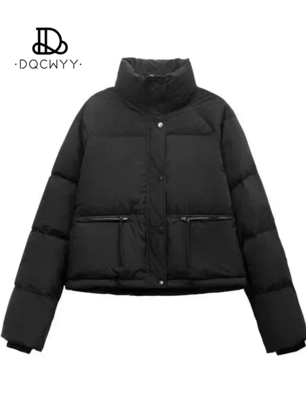 Women's Jacket 2023 New in Cotton-padded Clothes Short Korean Fashion Stand Collar Thicken Bread Jacket Women Coat Tops Winter - Image 7