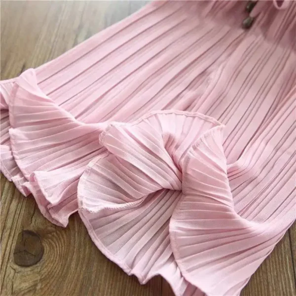 Childen's Girls Summer Ice Silk Wide Leg Pants Baby Fashion Lace Chiffon Waist Flare Trousers Kids Girl Loose Buttom Clothes - Image 6