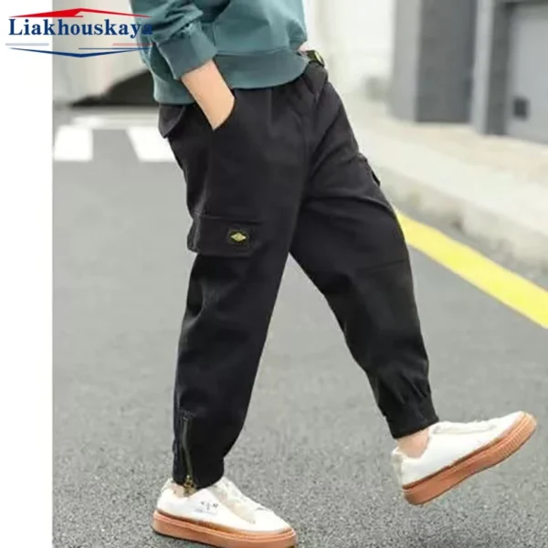 Boys Cargo Pants Casual  Winter Spring Thick Cotton Boys Trousers Kids Sport Pants Teenage Children Clothes For 110-160cm - Image 11