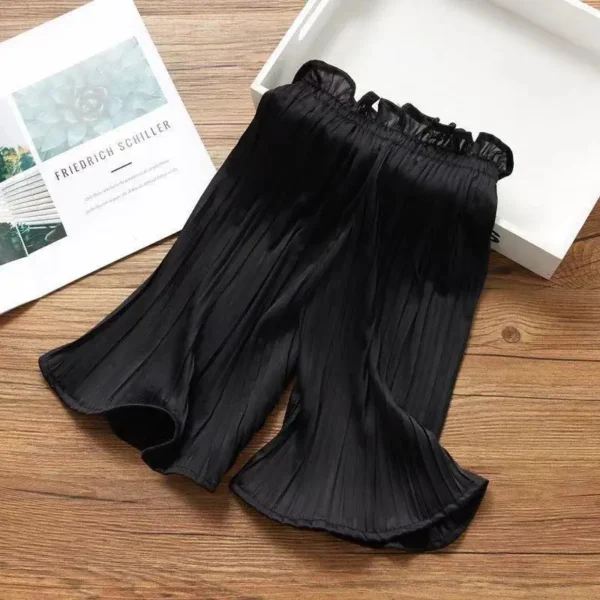 Childen's Girls Summer Ice Silk Wide Leg Pants Baby Fashion Lace Chiffon Waist Flare Trousers Kids Girl Loose Buttom Clothes - Image 7