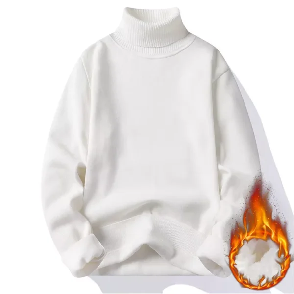 Autumn Winter Men's Turtleneck Sweater Men's Knitting Pullovers Rollneck Knitted Sweater Warm Men Jumper Slim Fit Casual Sweater - Image 12