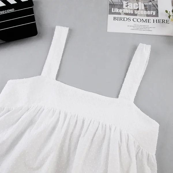 Restve Casual Pajamas Womens Cotton 2 Piece Set White Tank Top Sleeveless Loose Female Home Suits With Shorts Solid Autumn 2022 - Image 6