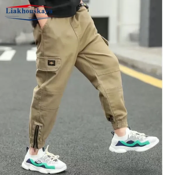 Boys Cargo Pants Casual  Winter Spring Thick Cotton Boys Trousers Kids Sport Pants Teenage Children Clothes For 110-160cm - Image 8