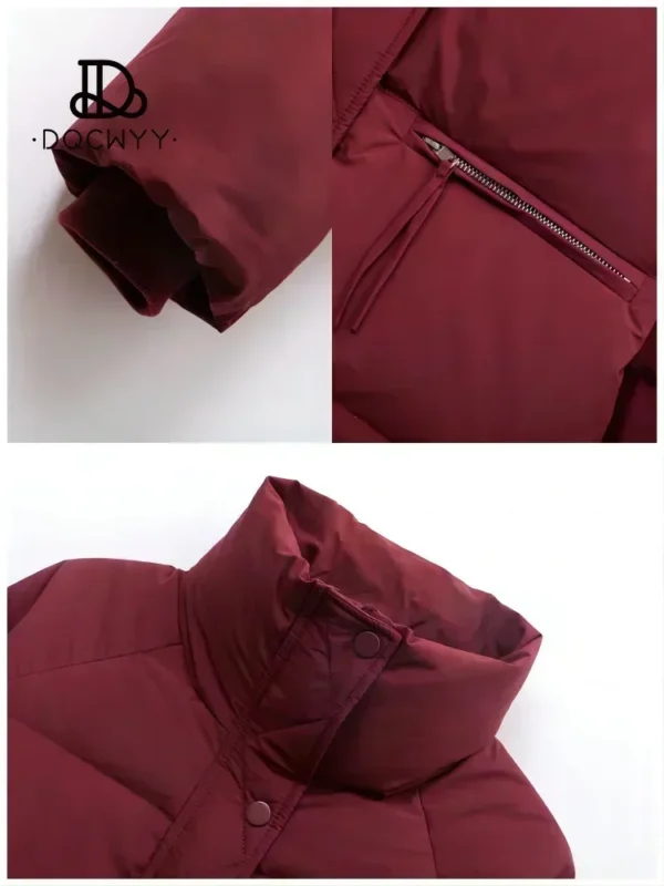 Women's Jacket 2023 New in Cotton-padded Clothes Short Korean Fashion Stand Collar Thicken Bread Jacket Women Coat Tops Winter - Image 6